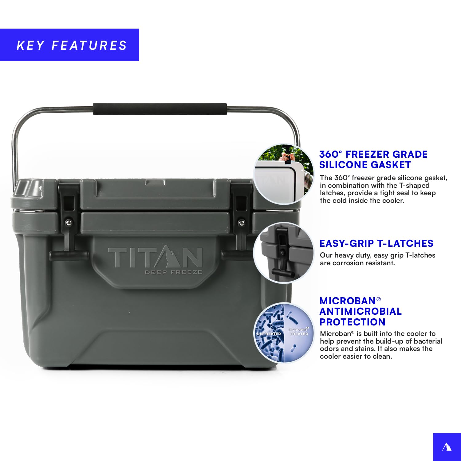Titan by Arctic Zone close-up of 360-degree gasket showing airtight seal benefit