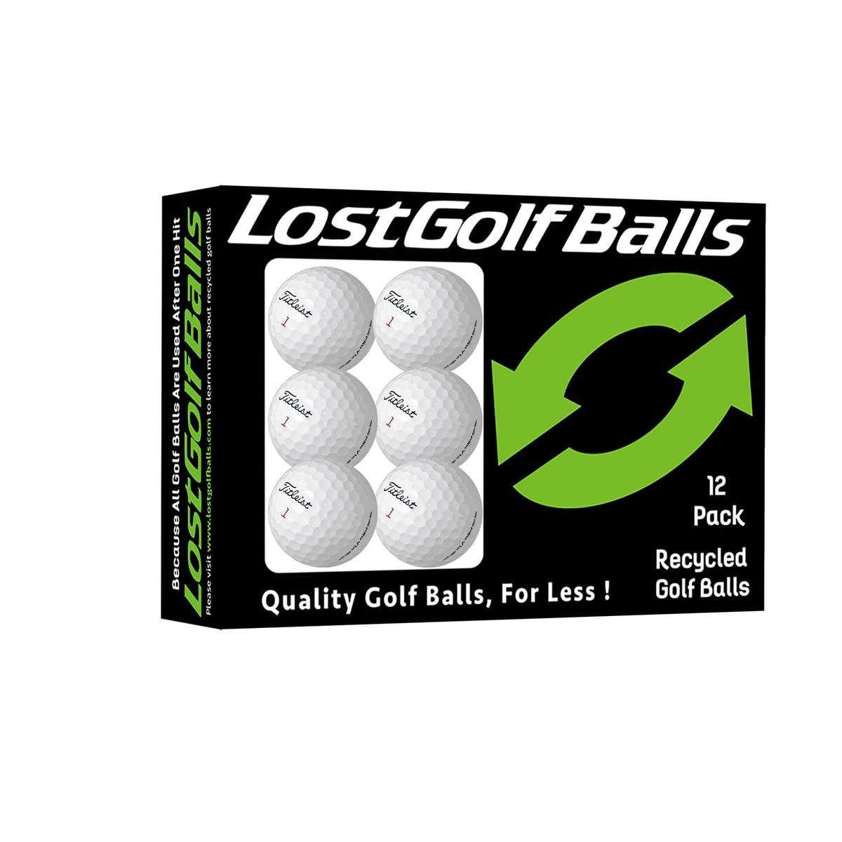 Titleist Pro V1x front packaging showing mint refurbished balls and clean finish