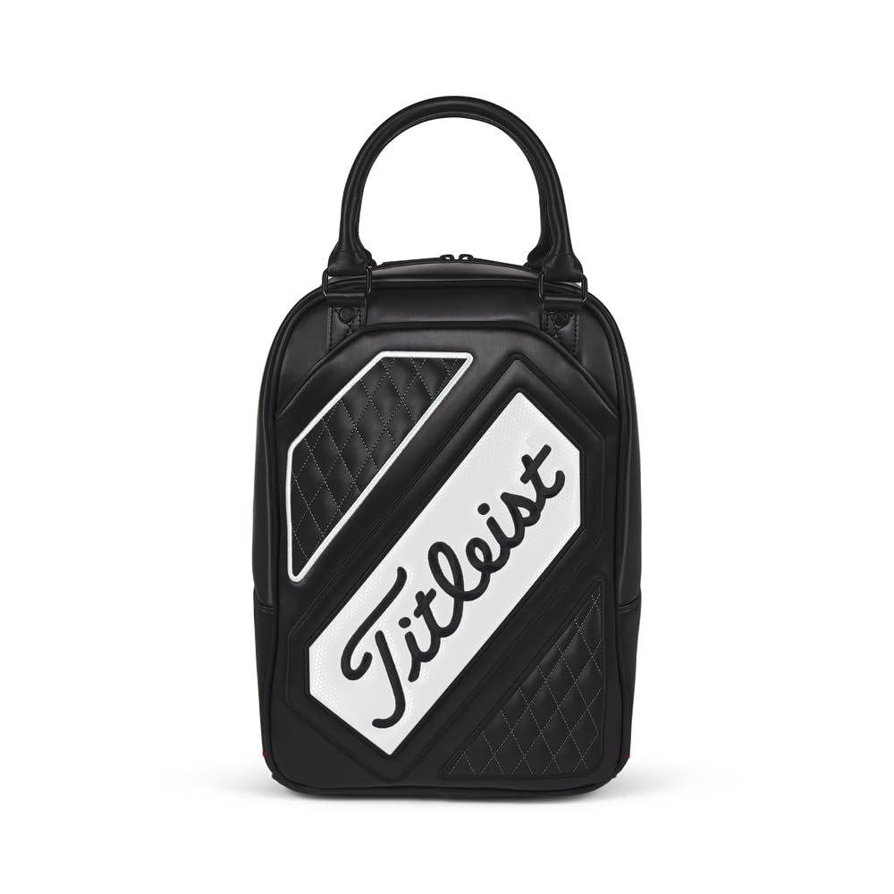 Titleist shag bag in use on driving range speeding up ball collection