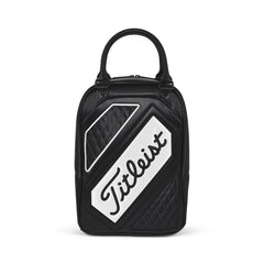 Titleist shag bag in use on driving range speeding up ball collection
