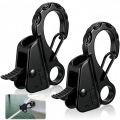 Tlence front view of boat anchor hook showing compact design and benefit of quick locking
