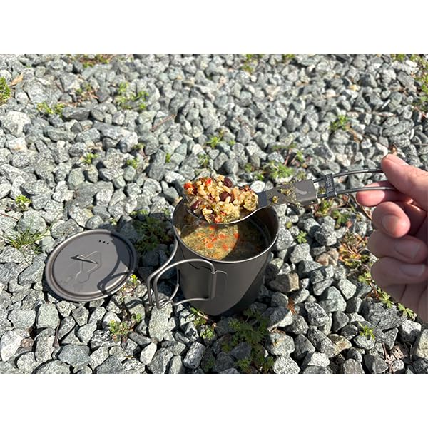 TOAKS cup and included mesh sack showing protection in pack and scratch prevention benefit