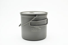 TOAKS titanium 1100ml pot front view showing shape and capacity for lightweight cooking
