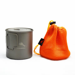 TOAKS titanium pot nested with small stove to save pack space