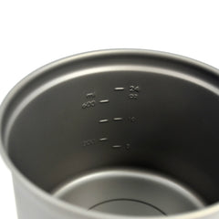 TOAKS pot with folding handles tucked flat for compact packing advantage