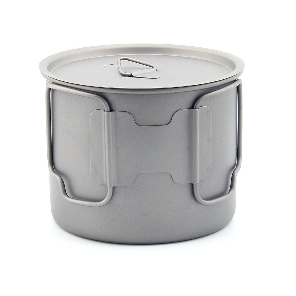 TOAKS pot stored in mesh sack for protected, space-efficient packing