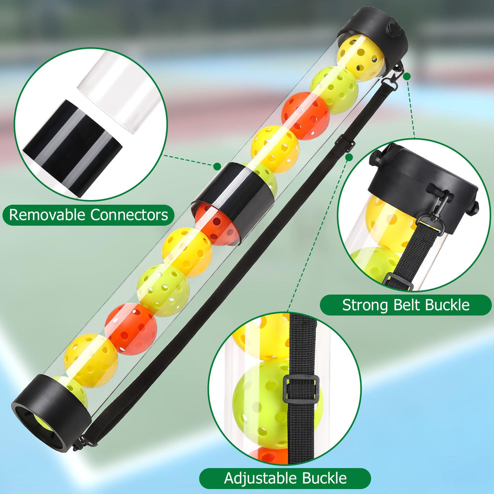 TOBWOLF tube filled with tennis balls demonstrating high-capacity storage benefit