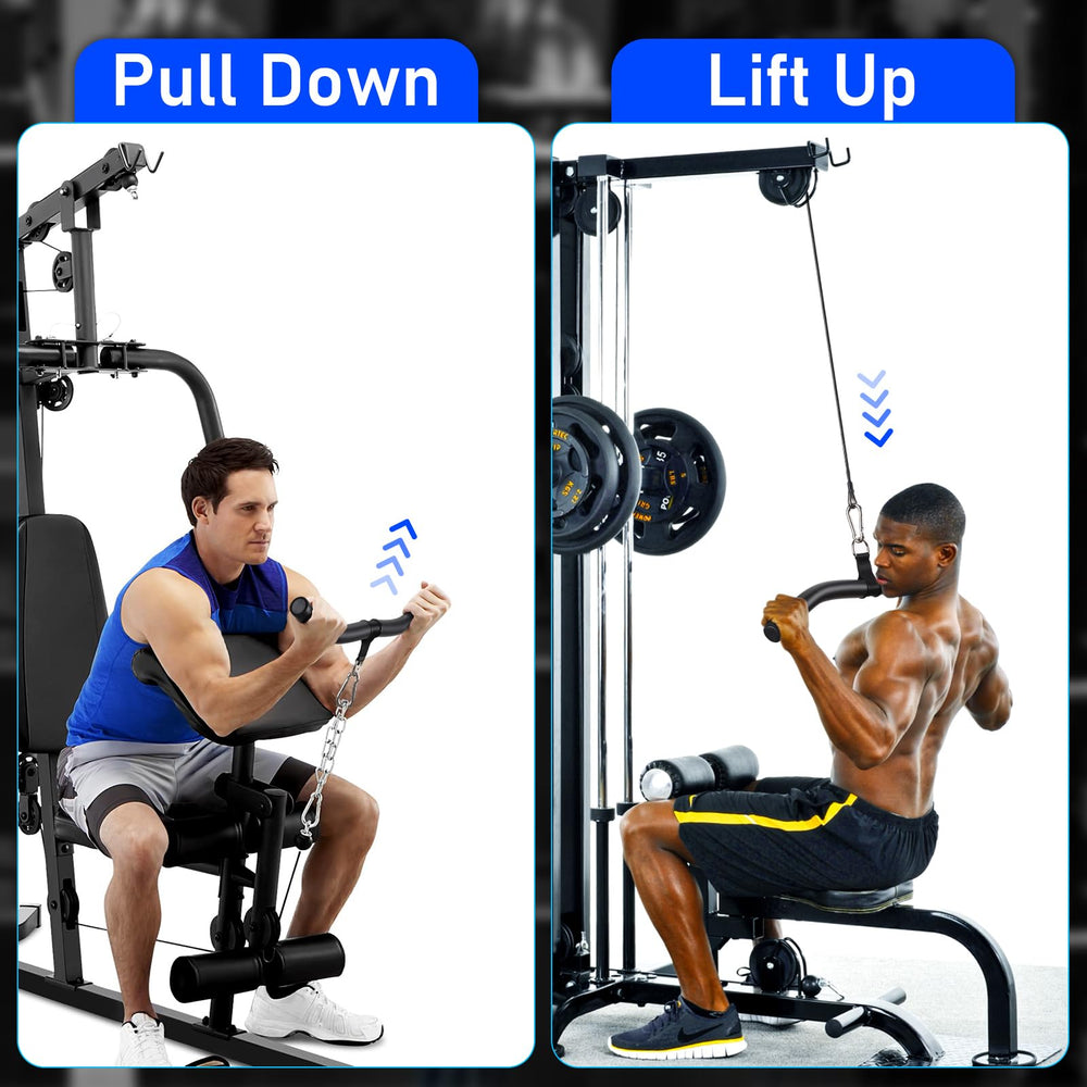 TOBWOLF attachment set up for seated rows illustrating versatile exercise options