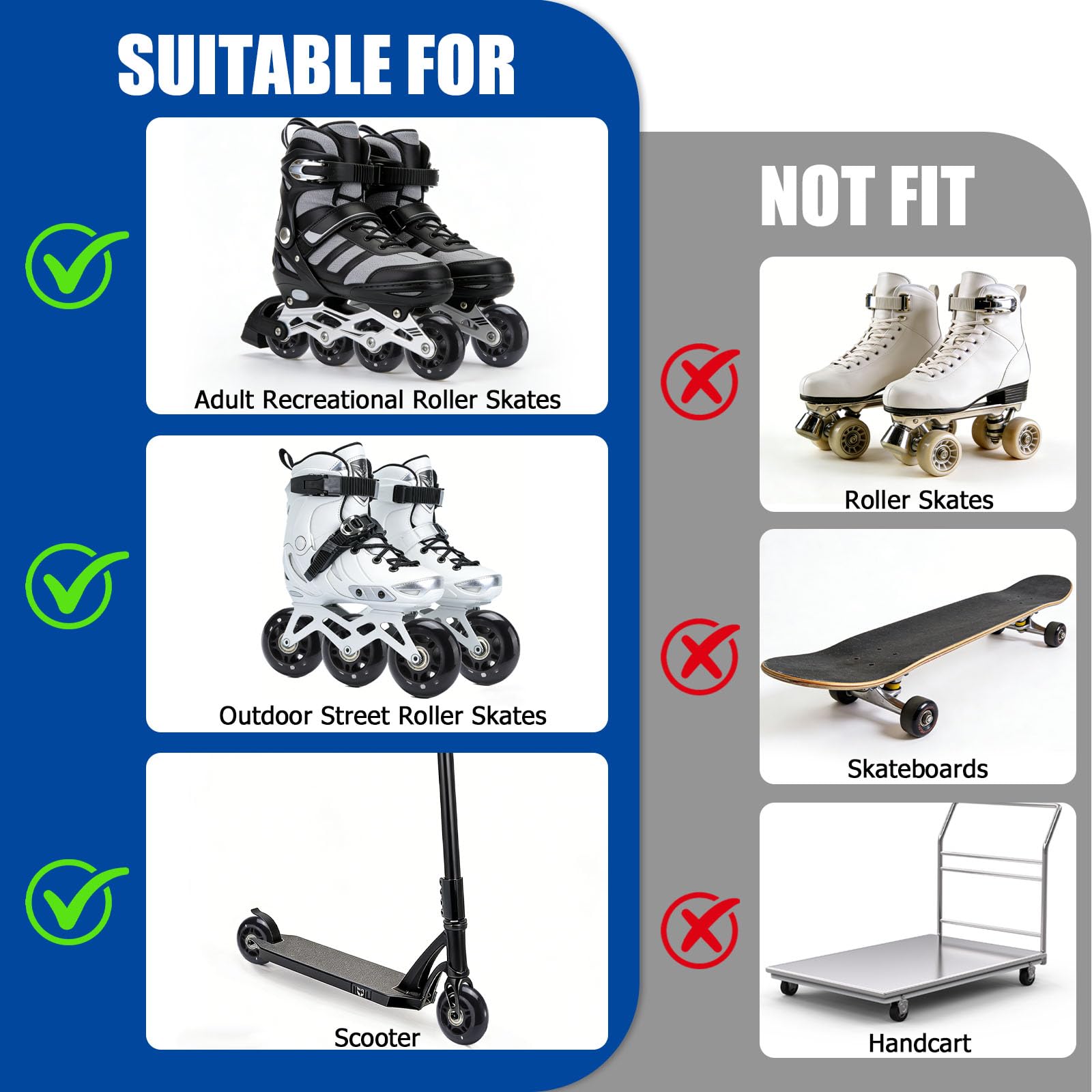 TOBWOLF wheels mounted on skates while cruising to show real-world performance