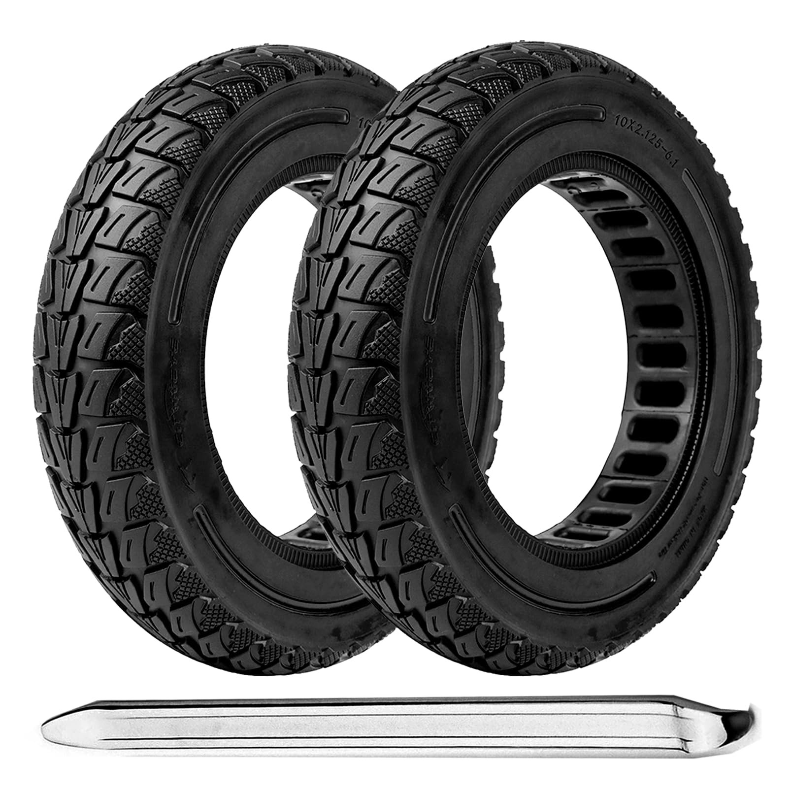 TOCBEUU front view of two solid tires showing replacement convenience