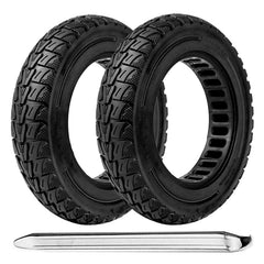 TOCBEUU front view of two solid tires showing replacement convenience