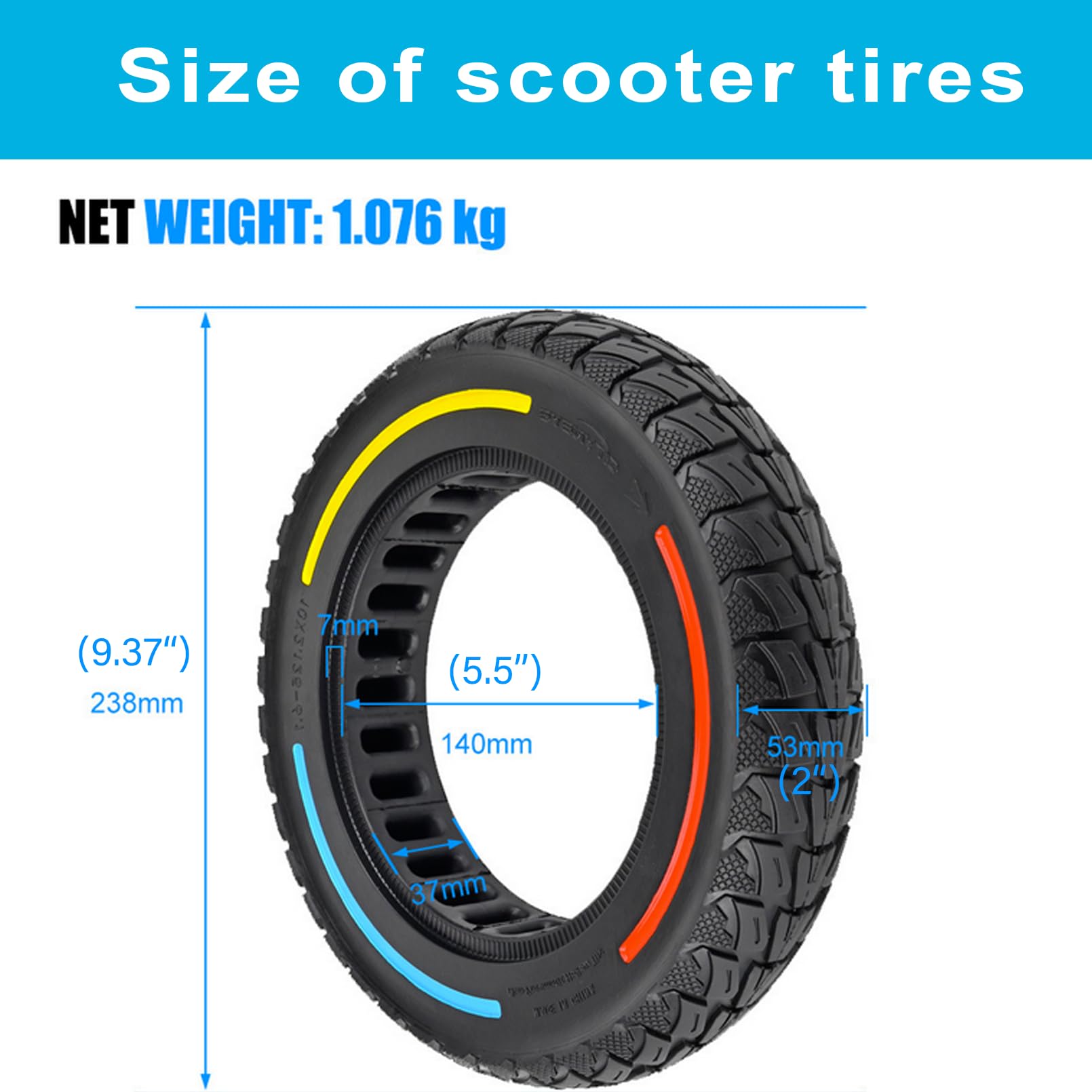 TOCBEUU tire on scooter in city illustrating puncture-free commuting