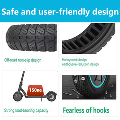TOCBEUU tire installed on an electric scooter demonstrating maintenance-free riding
