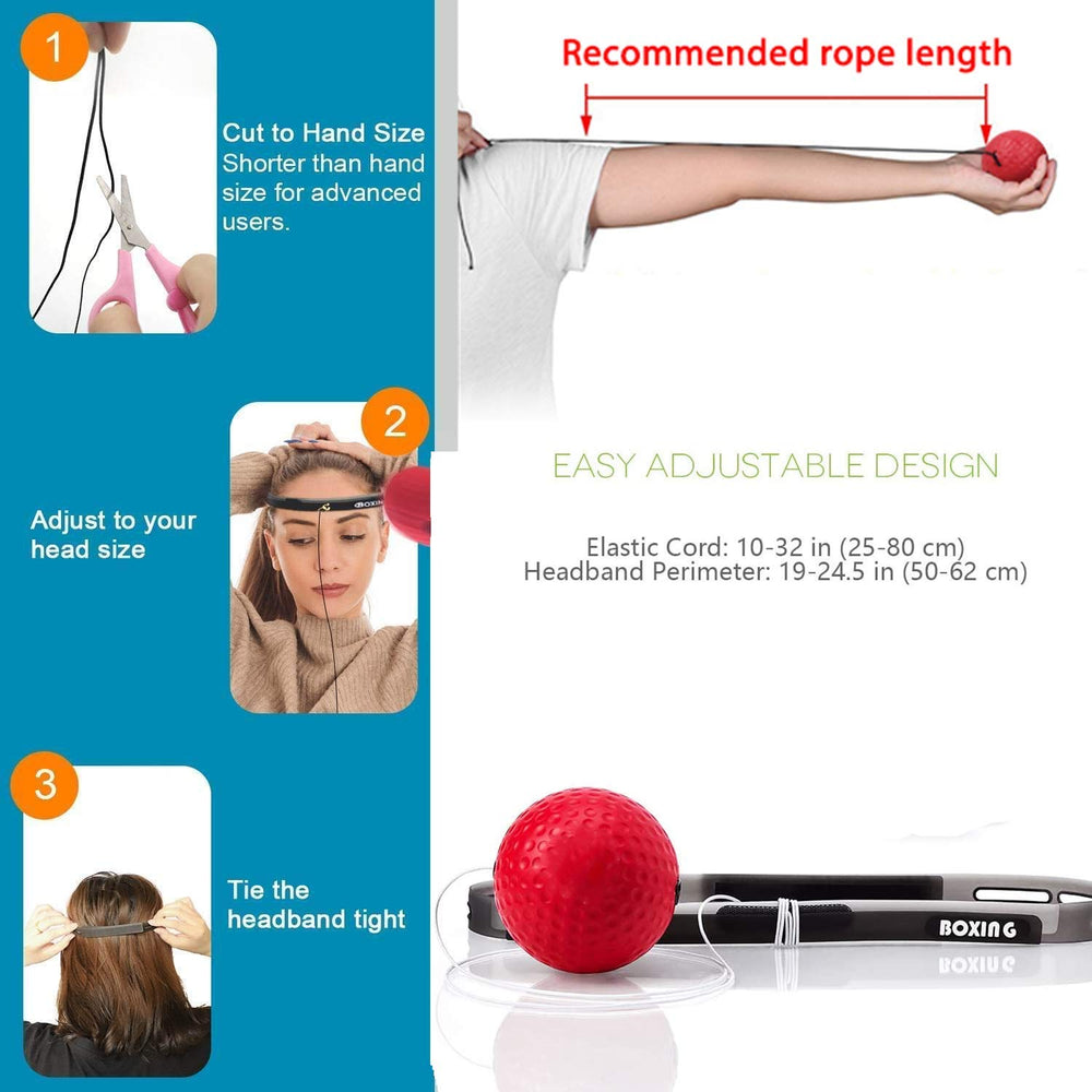 TOCO FREIDO headband with reflex ball demonstrating adjustable training fit