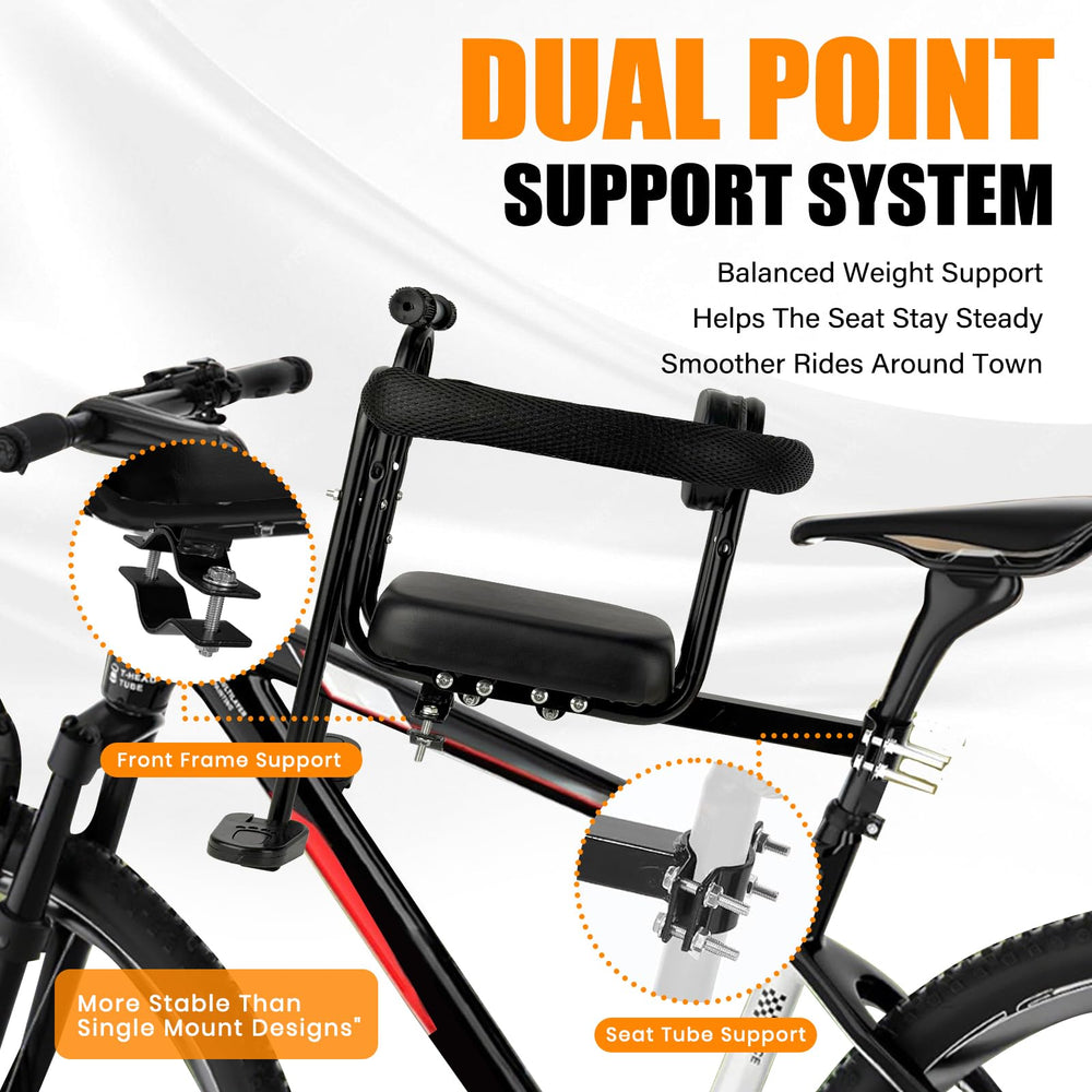 TOFFCAEA seat mounted on MTB showing size and scale on bike