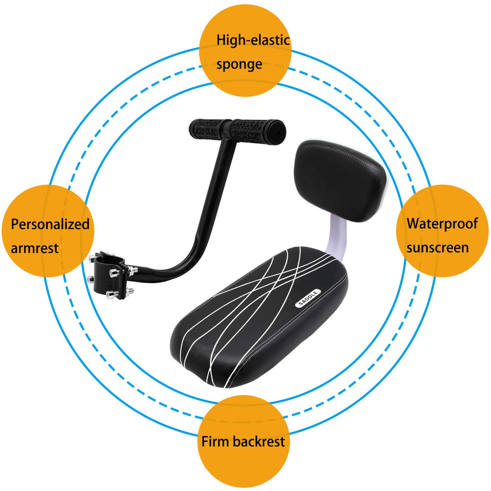 Together-life rear bike seat mounted on a bicycle rack demonstrating installation fit