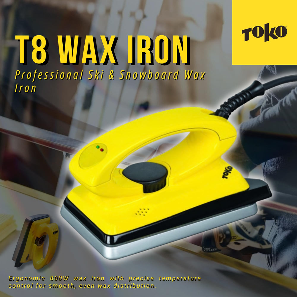 TOKO T8 in use waxing a ski, demonstrating smooth, even wax application benefit
