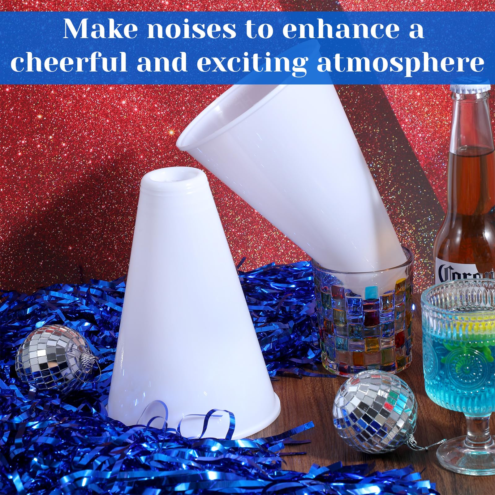 Tolare lifestyle tailgate scene with megaphones adding loud, visible spirit
