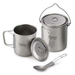 TOMSHOO 750ml pot front view showing compact design and lightweight benefit