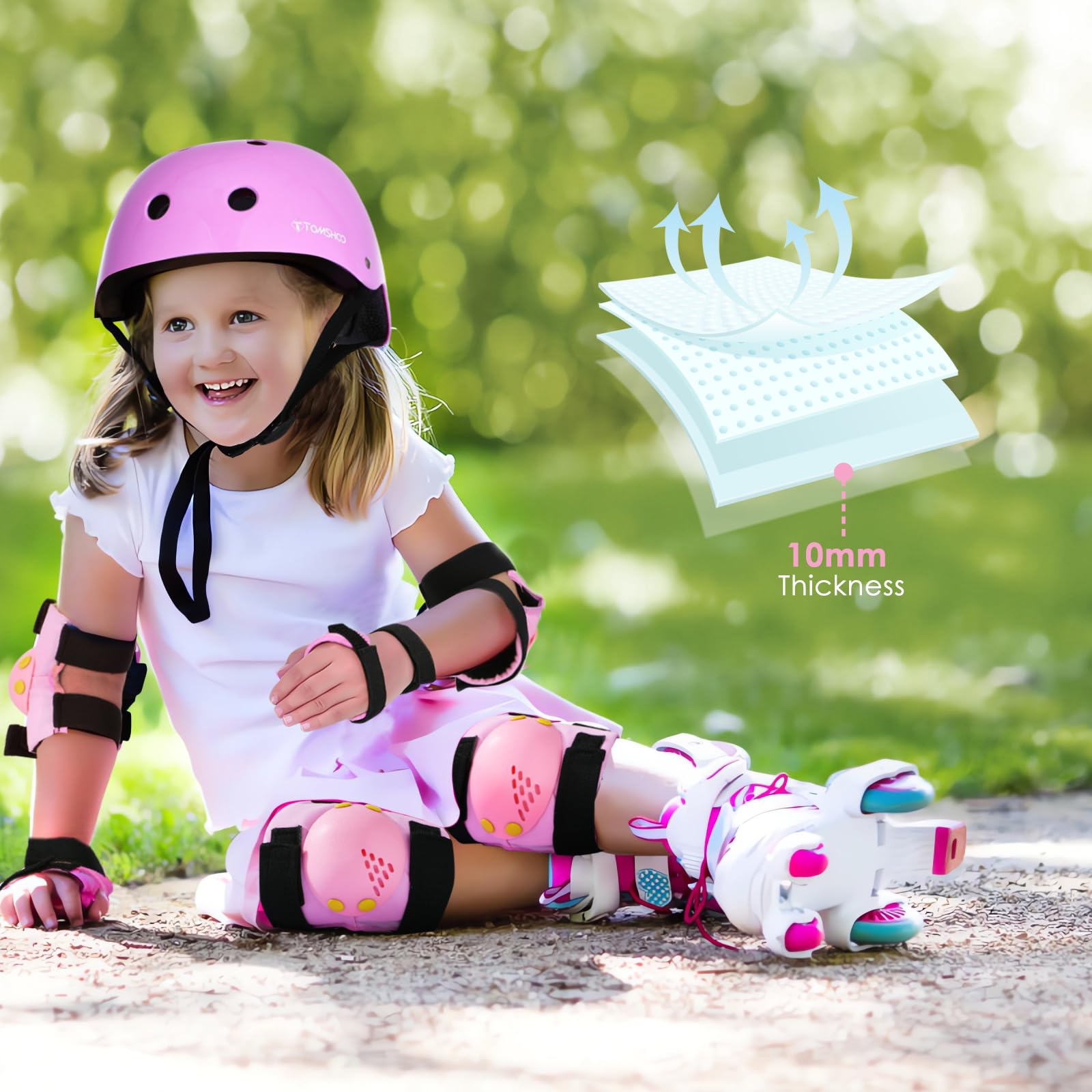 TOMSHOO helmet top ventilation holes for cool airflow during activity