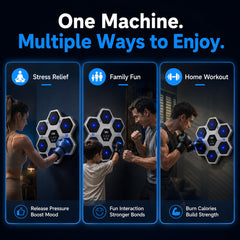 Tomzio control panel touchscreen displaying modes and one-tap mute benefit