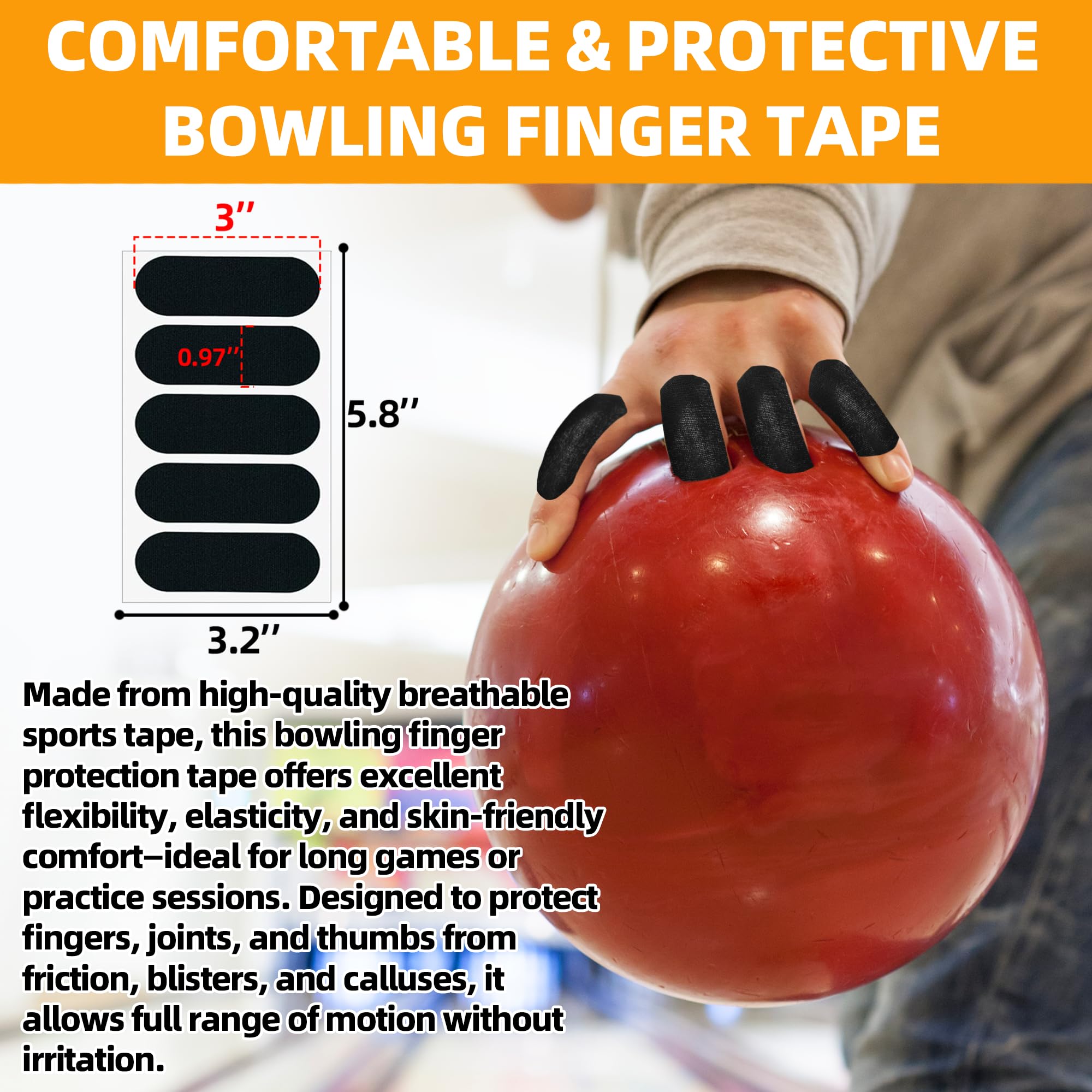 TonGass thumb tapes displayed to show breathable protective finger coverage