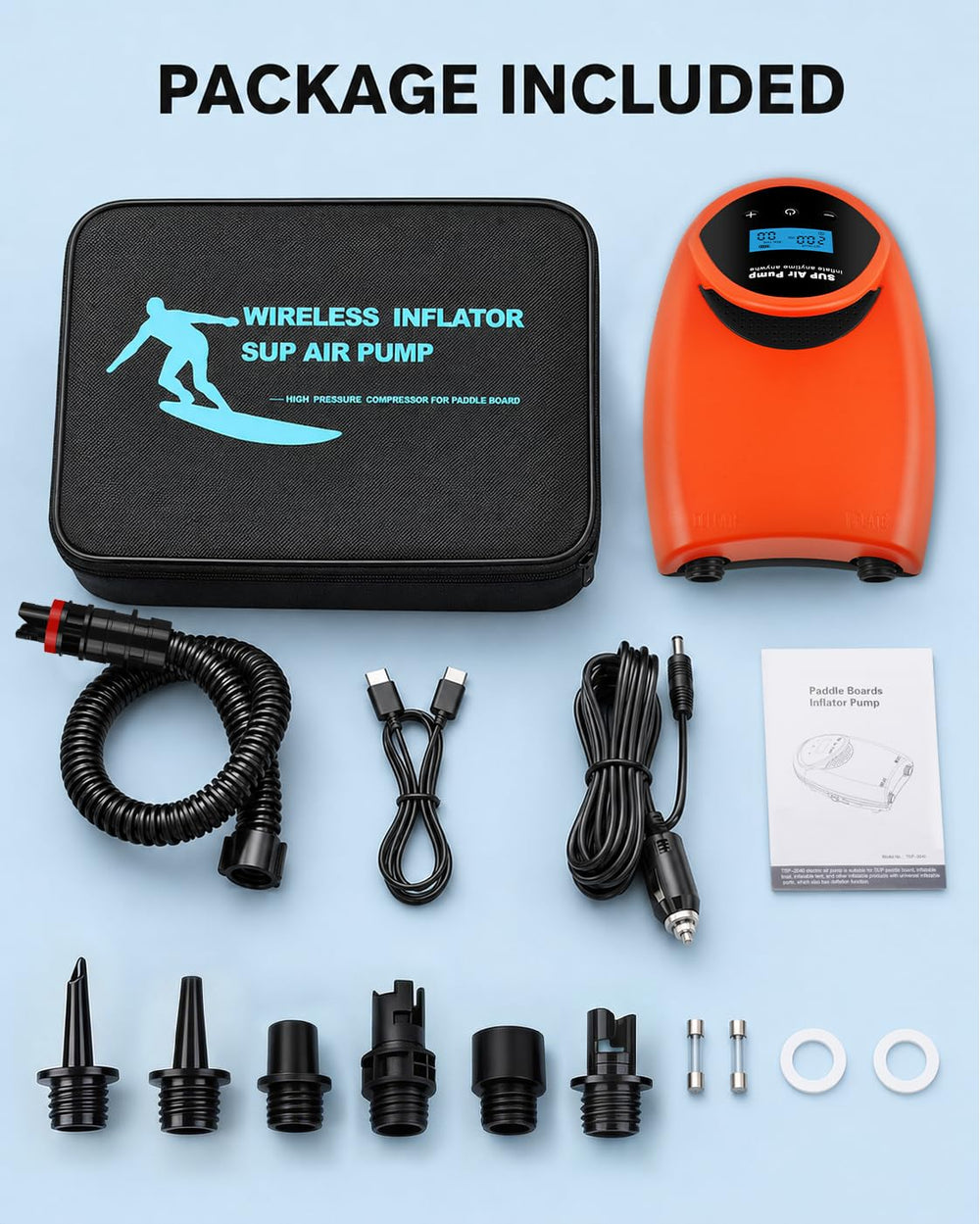Tonsim pump in storage bag with nylon handle for neat transport
