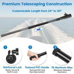 Toolixor fully extended at 40 inches for increased reach and visibility