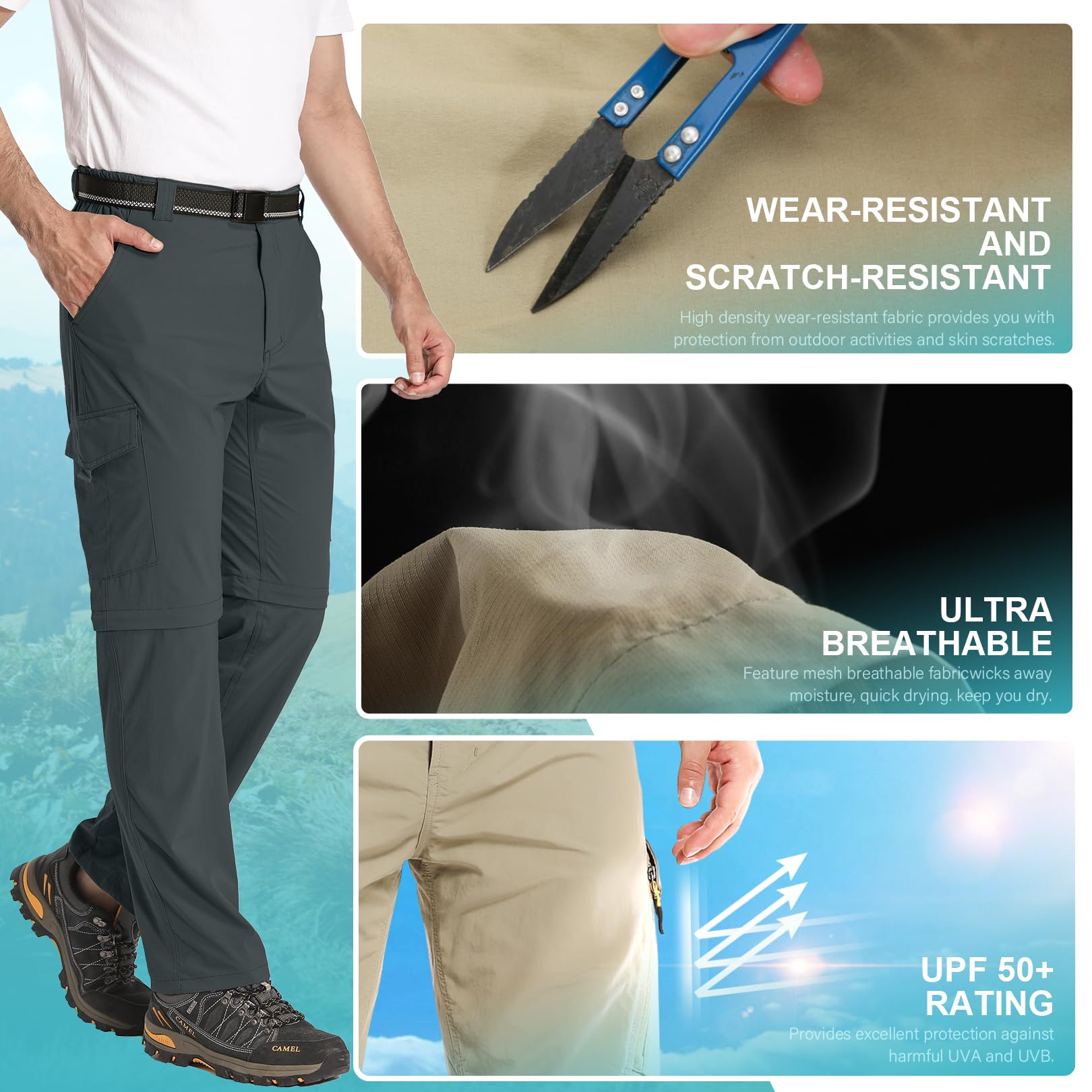 Toomett model hiking showing outdoor use and comfortable mobility benefit