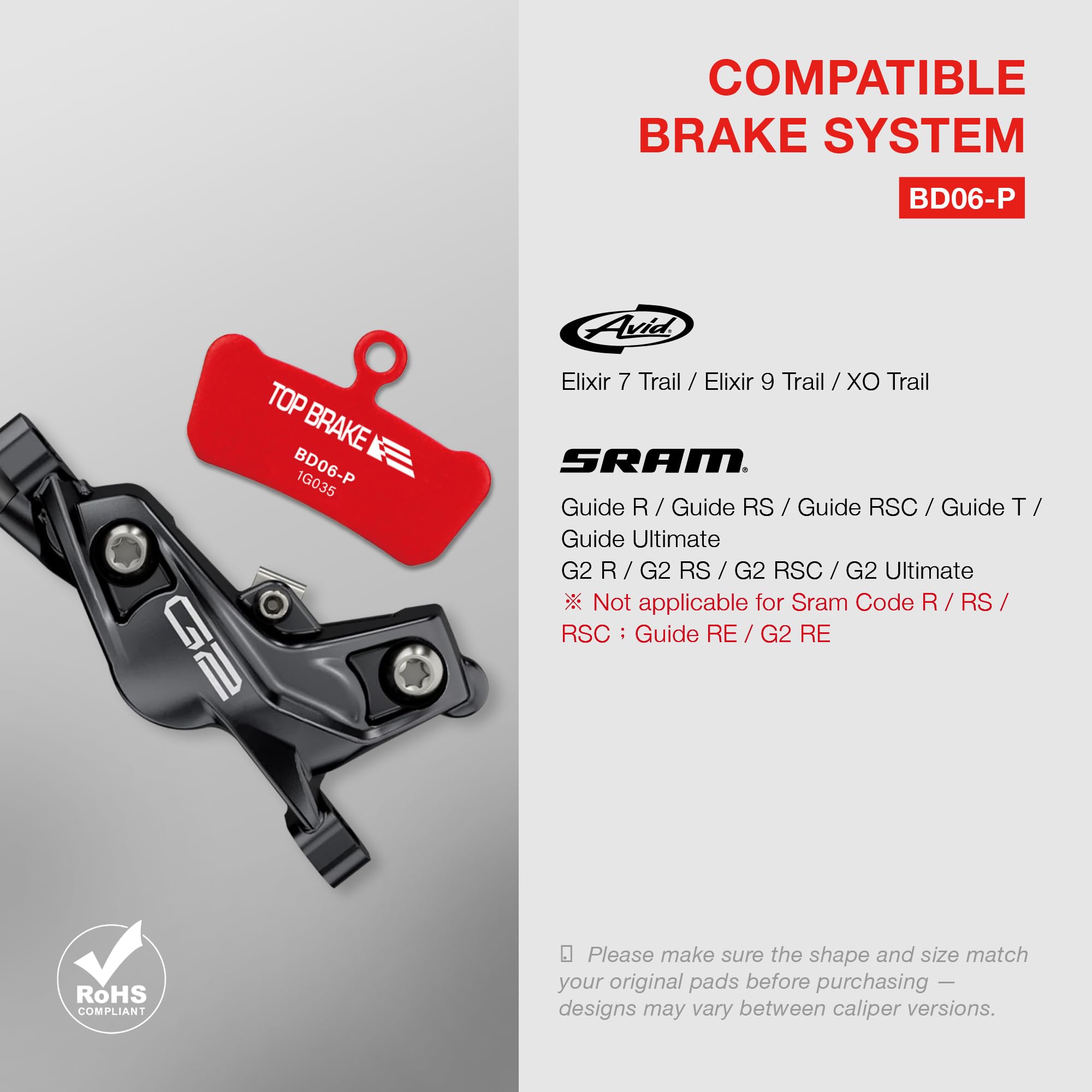 Top Brake included spring and hardware ready for quick installation