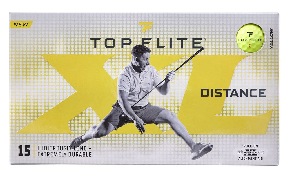 Top Flite front packaging showing yellow balls and pack details for easy identification