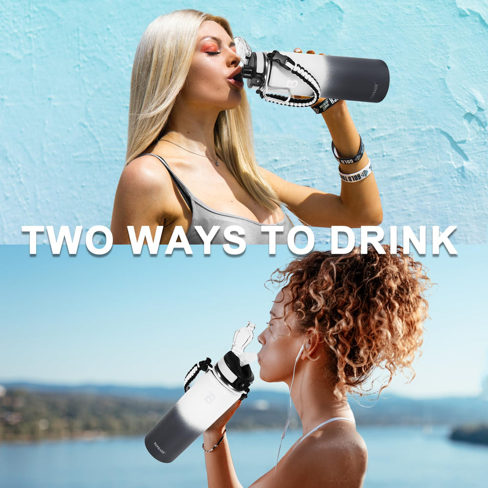 TOPBADE bottle held in hand next to a phone for size comparison to help choose portable capacity