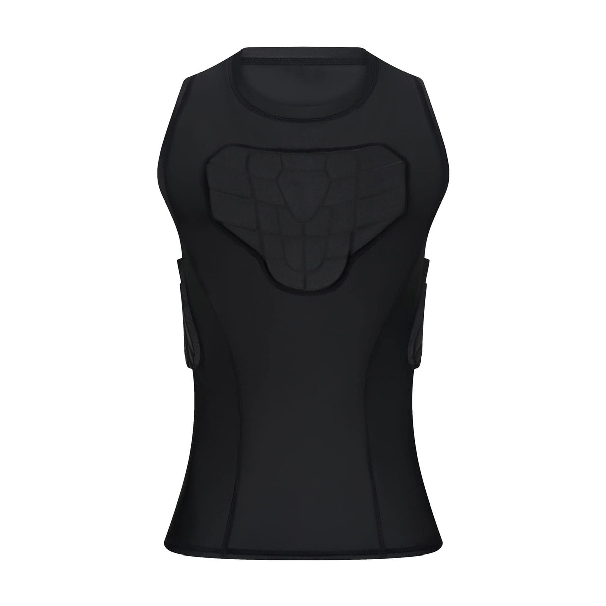 Topeter front view youth padded shirt showing chest protection and secure fit
