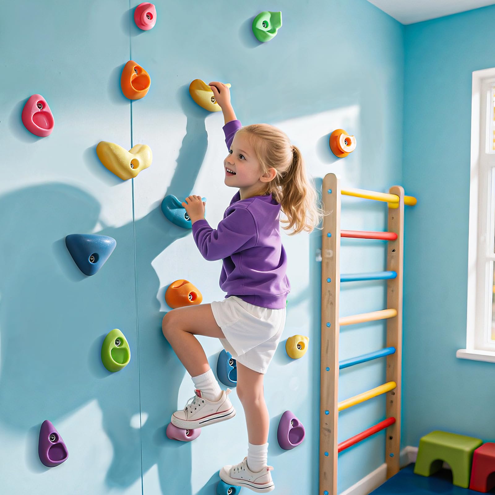 TOPNEW child using holds on playset promoting active outdoor play