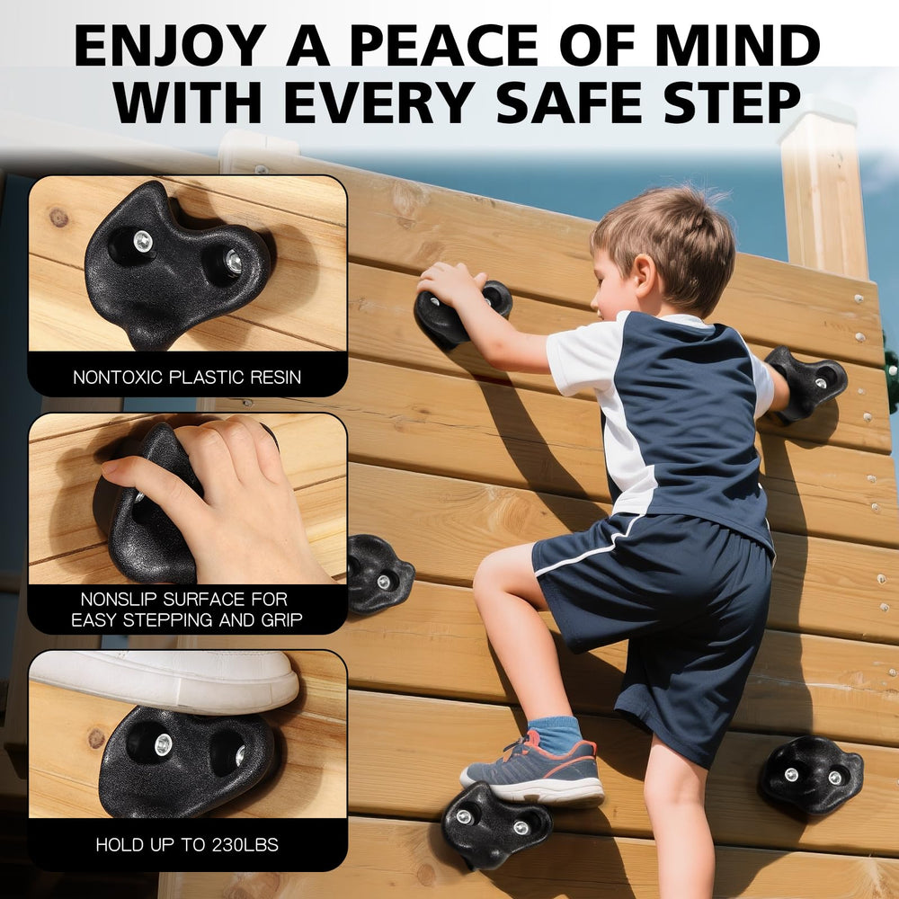 TOPNEW close-up of textured black hold highlighting nonskid grip for safety
