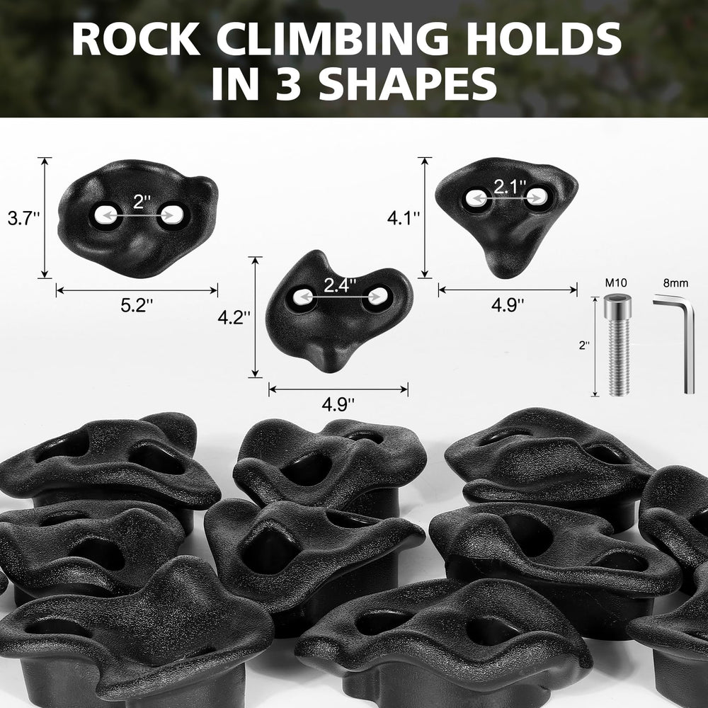 TOPNEW climbing holds mounted on outdoor playset showcasing weather resistance