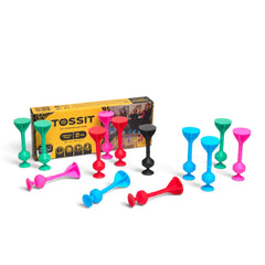 TOSSIT front packaging showing set contents and colorful darts for travel