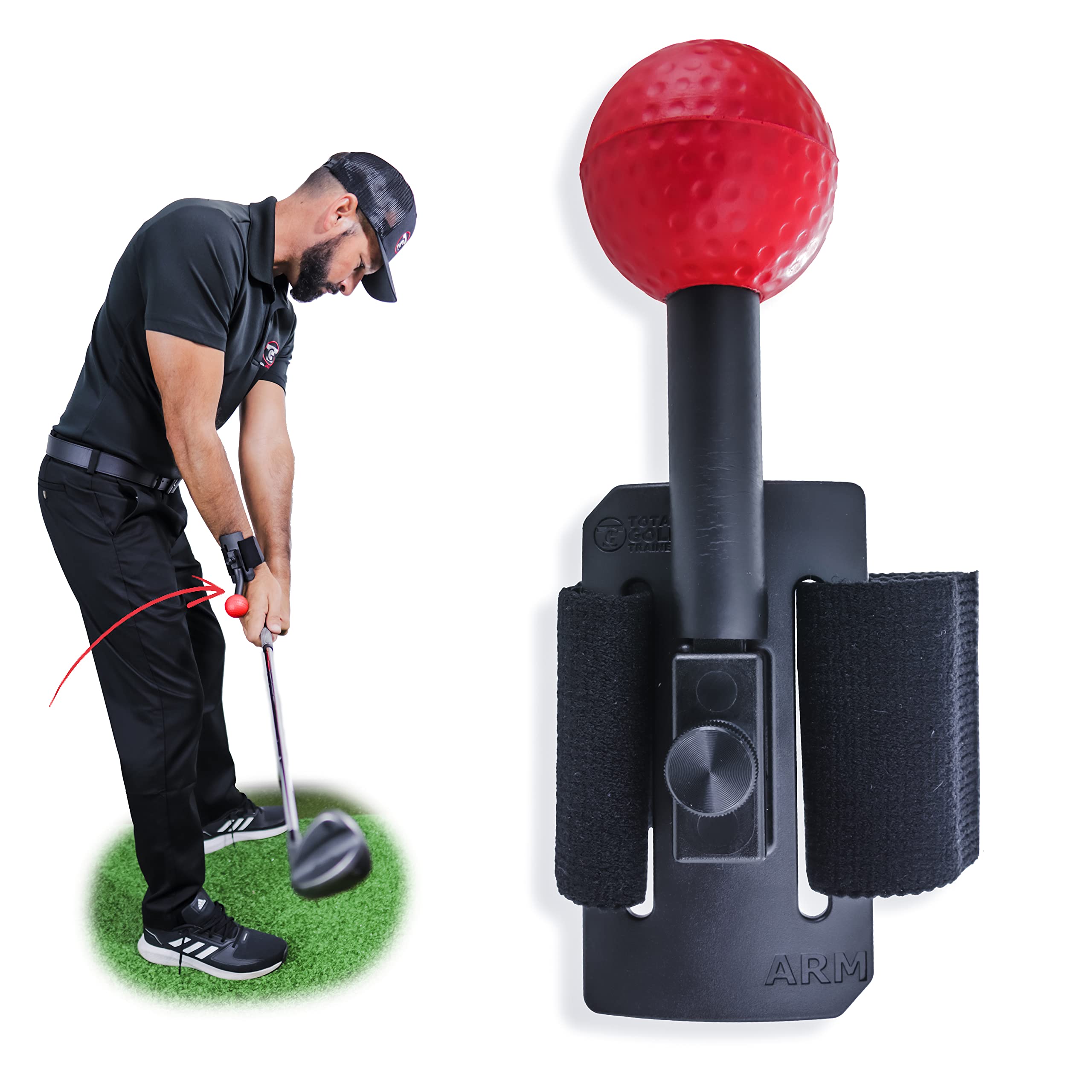 TOTAL GOLF TRAINER wrist front view showing compact design and immediate feedback