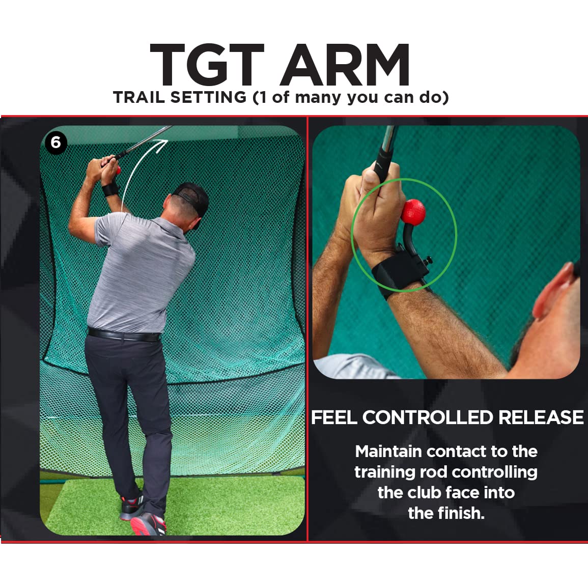 TOTAL GOLF TRAINER wrist used on driving range helping consistent impact