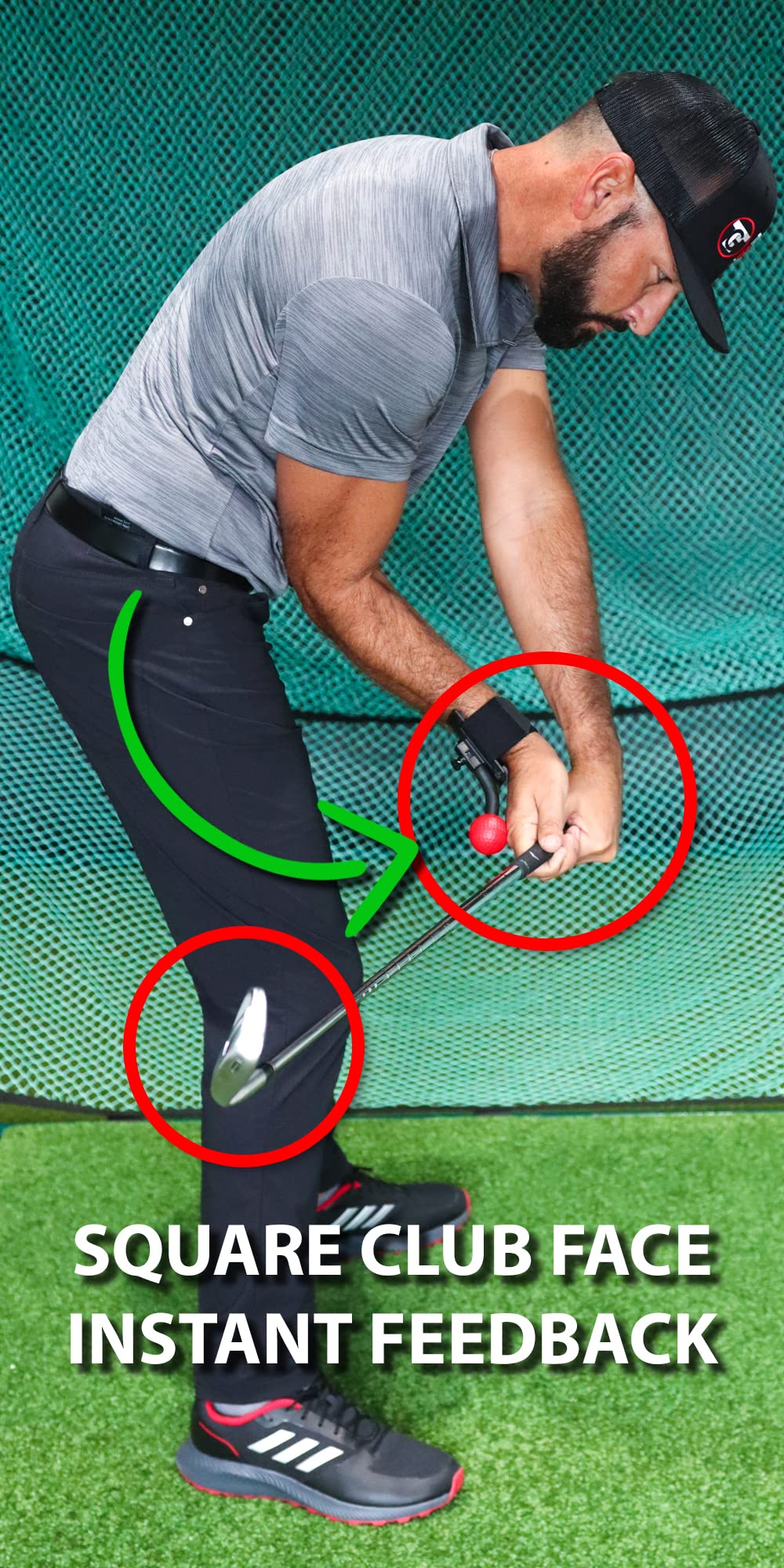 TOTAL GOLF TRAINER wrist worn during swing practice improving lag retention