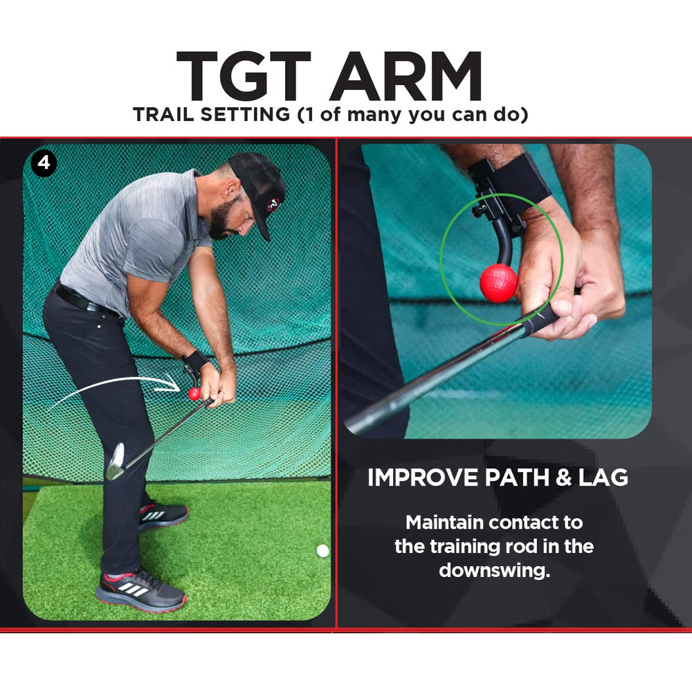 TOTAL GOLF TRAINER wrist packaging label with features for fast setup