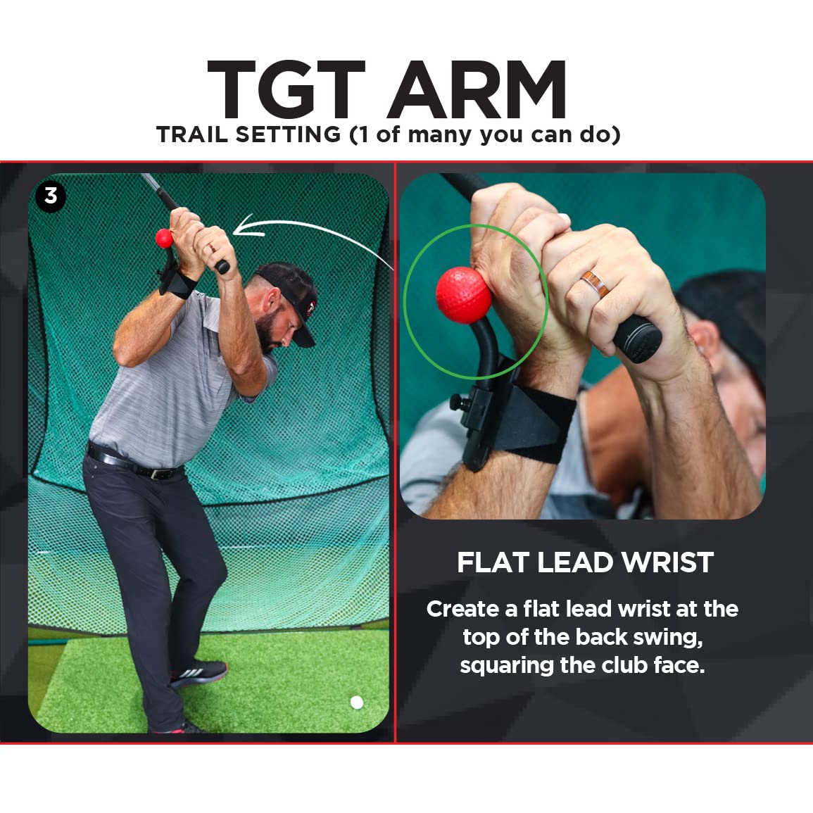 TOTAL GOLF TRAINER wrist next to ruler size comparison for portable training