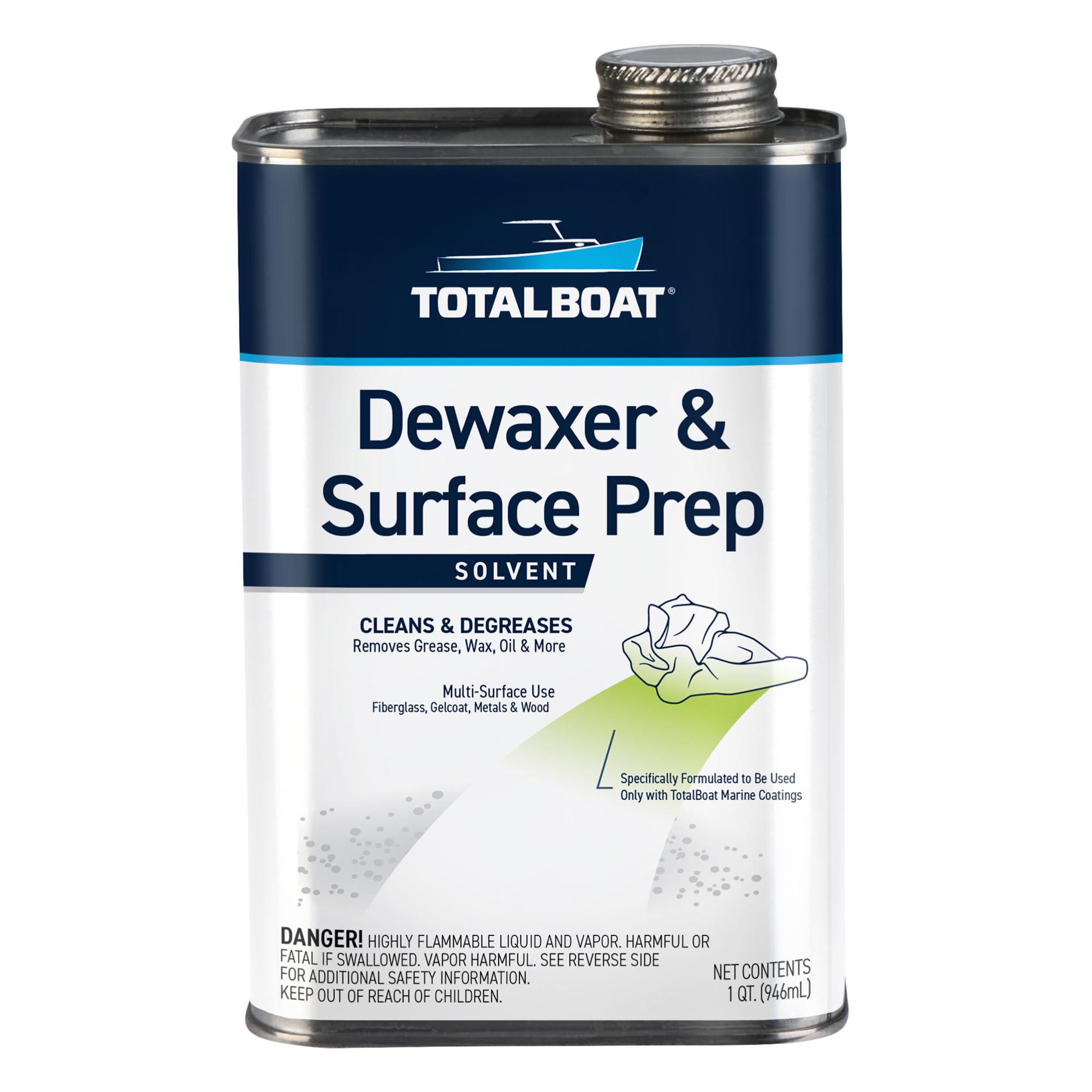 TotalBoat front label quart bottle clearly showing product name and usage benefit