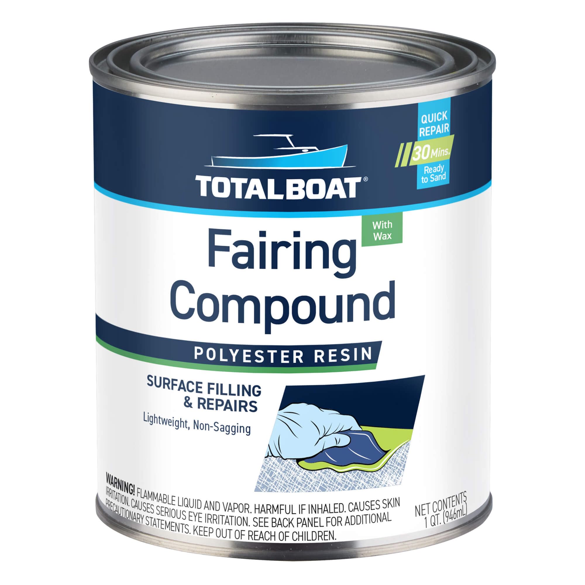TotalBoat quart kit front label showing product and clear identification benefit