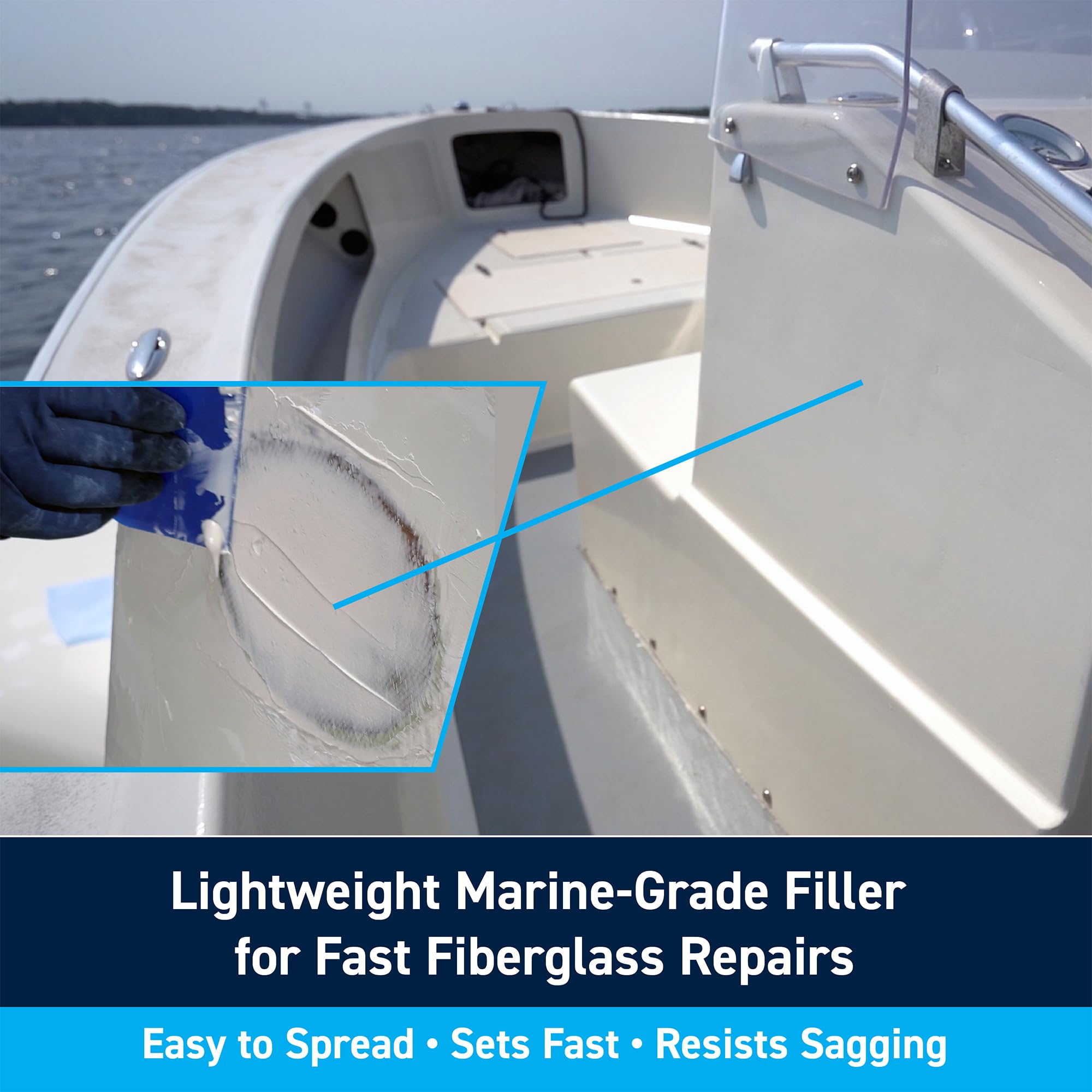 TotalBoat close-up texture of cream fairing compound illustrating smooth spreadability