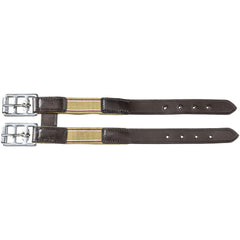 Tough 1 EquiRoyal leather extension front view showing buckle and elastic, ensures secure adjustable fit
