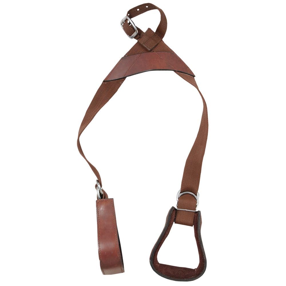 Tough 1 youth nylon stirrup set front view showing compact design for quick saddle setup