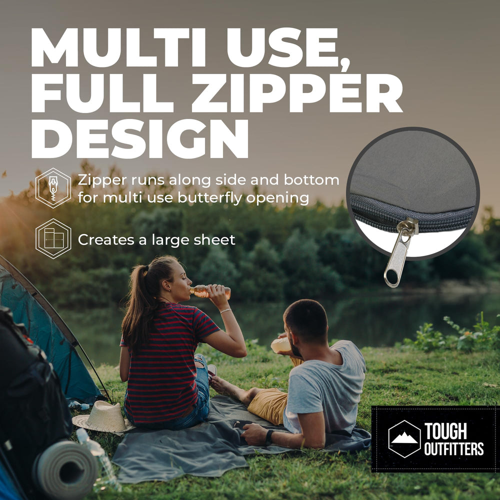 Tough Outdoors double liner spread flat showing shared sleeping space and ample room