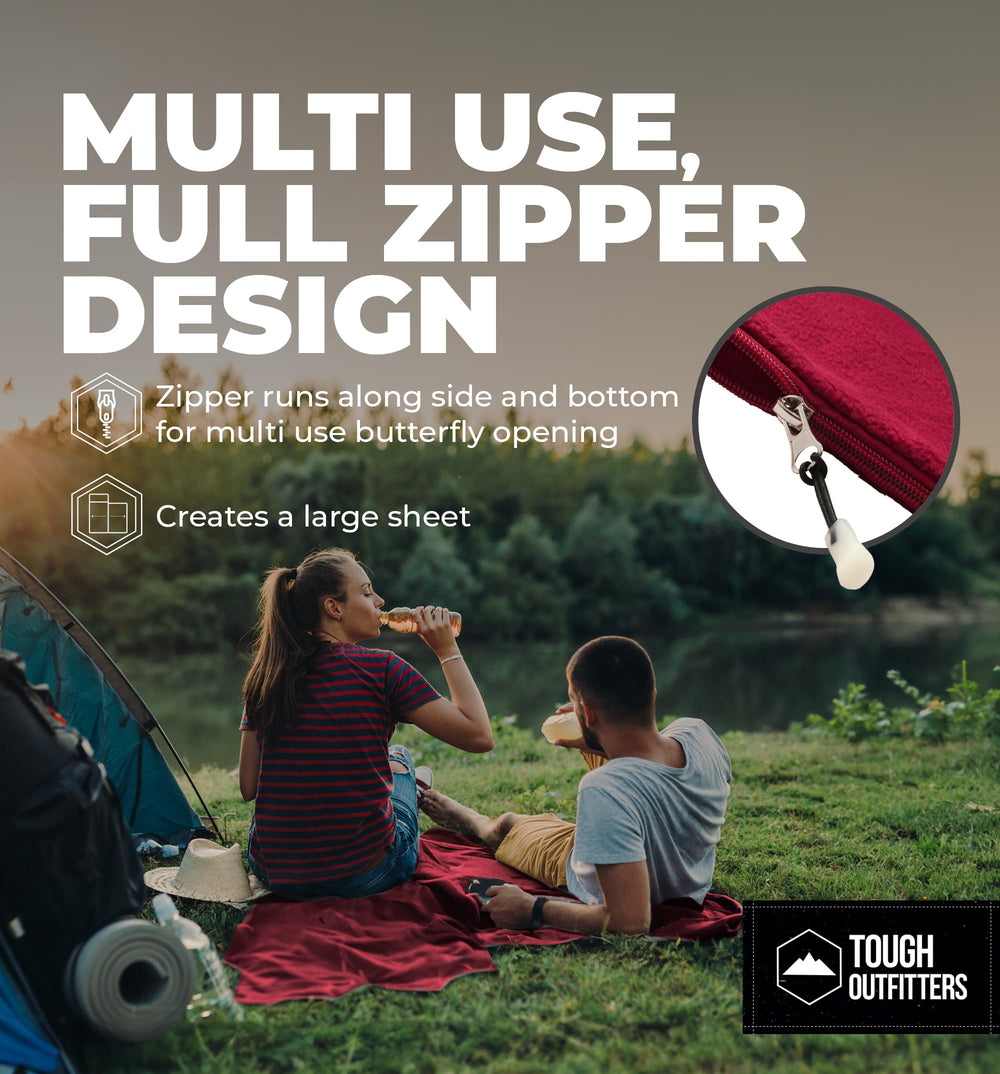 Tough Outdoors liner compactly packed in pouch for space-saving travel and easy storage