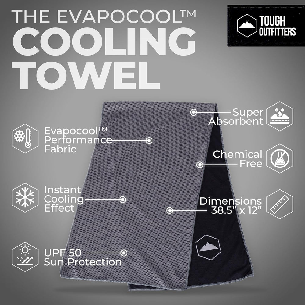 Tough Outdoors towel draped on gym equipment offering quick cool-down